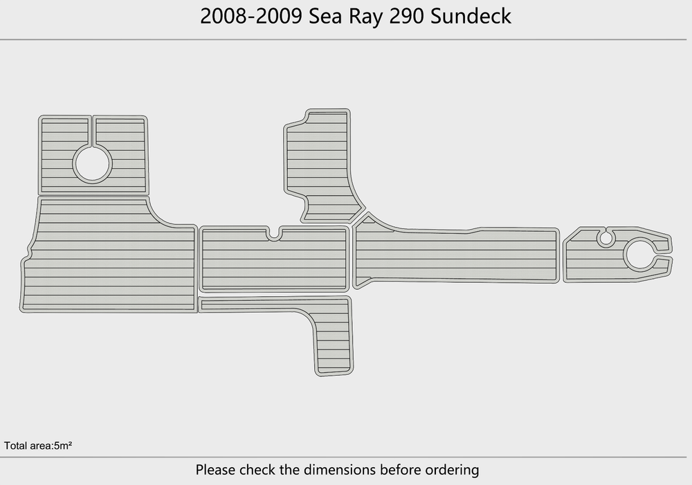 2008-2009 Sea Ray 290 Sundeck Cockpit 1/4"6mm EVA foam faux mat floor