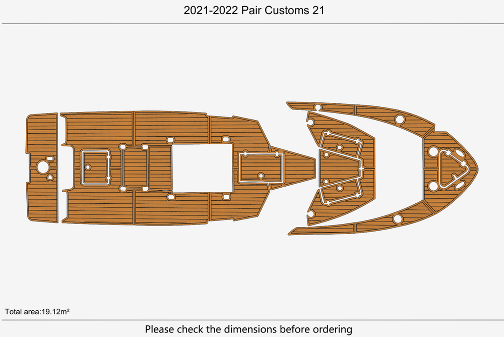 2021-2022 Pair Customs 21 Anti-slip mat Custom EVA faux teak marine flooring