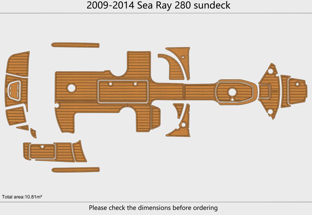2009-2014 Sea Ray 280 sundeck Cockpit Swim platform 1/4"6mm EVA foam faux floor