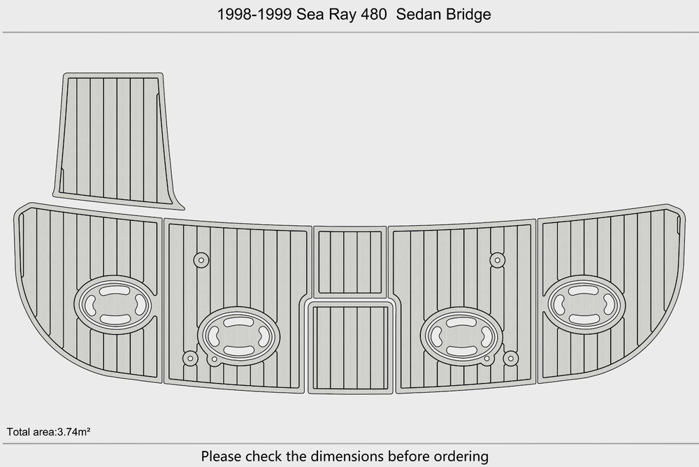 1998-1999 Sea Ray 480 Sedan Bridge Swim platform 1/4"6mm EVA Foam FAUX floor