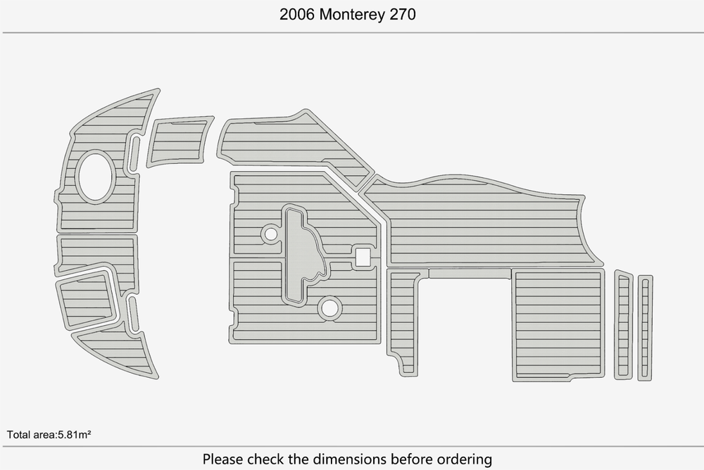 2006 Monterey 270 Marine teak deck EVA Foam Boat flooring
