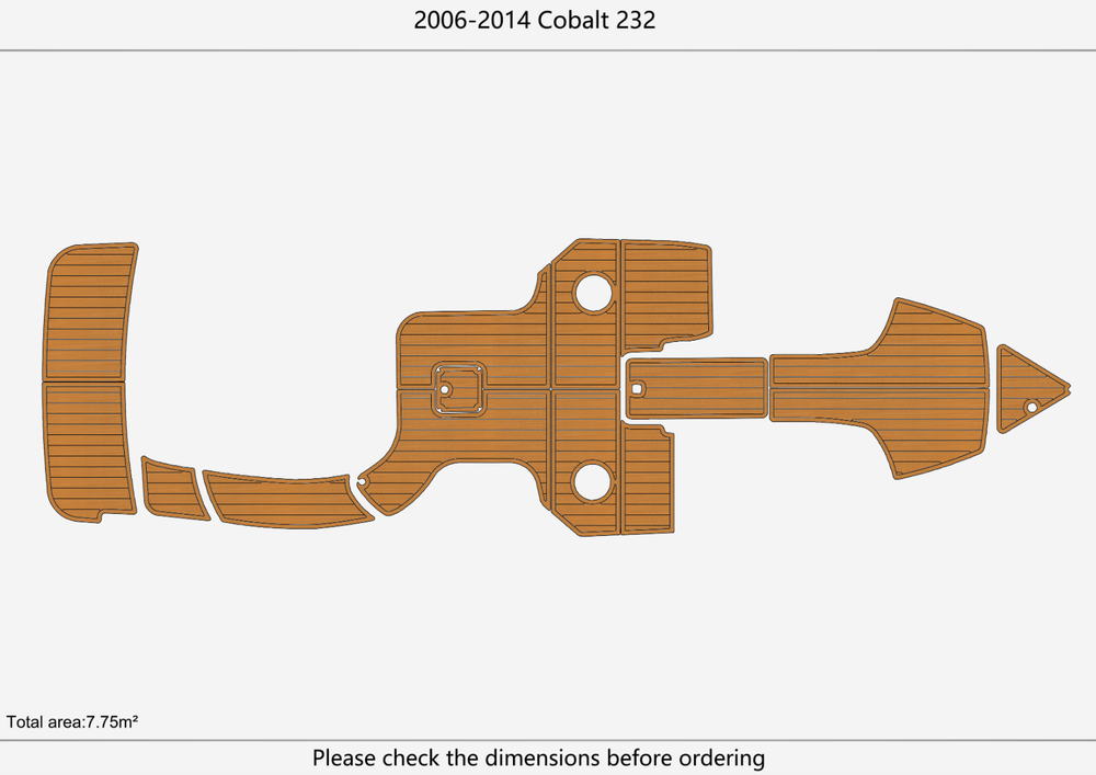 2006-2014 cobalt 232 Cockpit Swim platform bow 1/4"6mm EVA foam faux mat floor