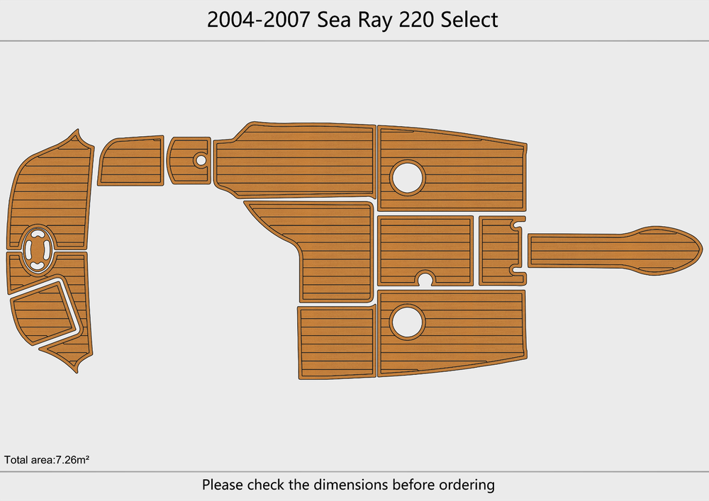 2004-2007 Sea Ray 220 Select Cockpit Swim platform 1/4"6mm EVA foam mat floor