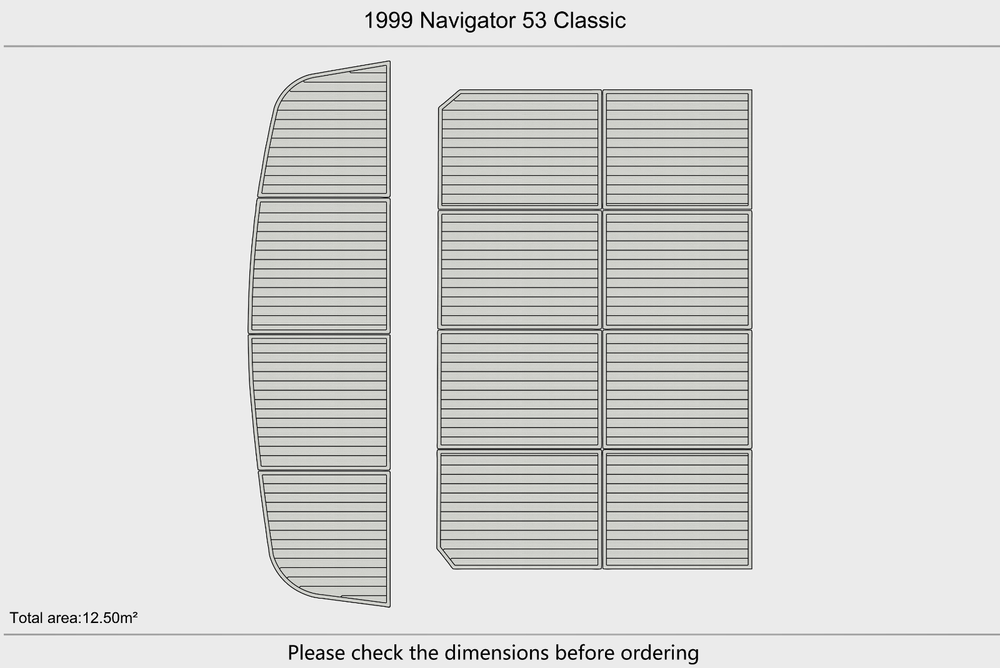 1999 Navigator 53 Classic Cockpit Swim platform 1/4"6mm EVA Foam faux mat floor