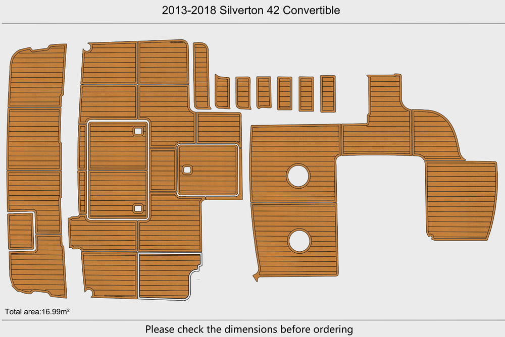 2013-2018 Silverton 43 Convertible Cockpit Swim platform 1/4"6mm EVA Foam floor