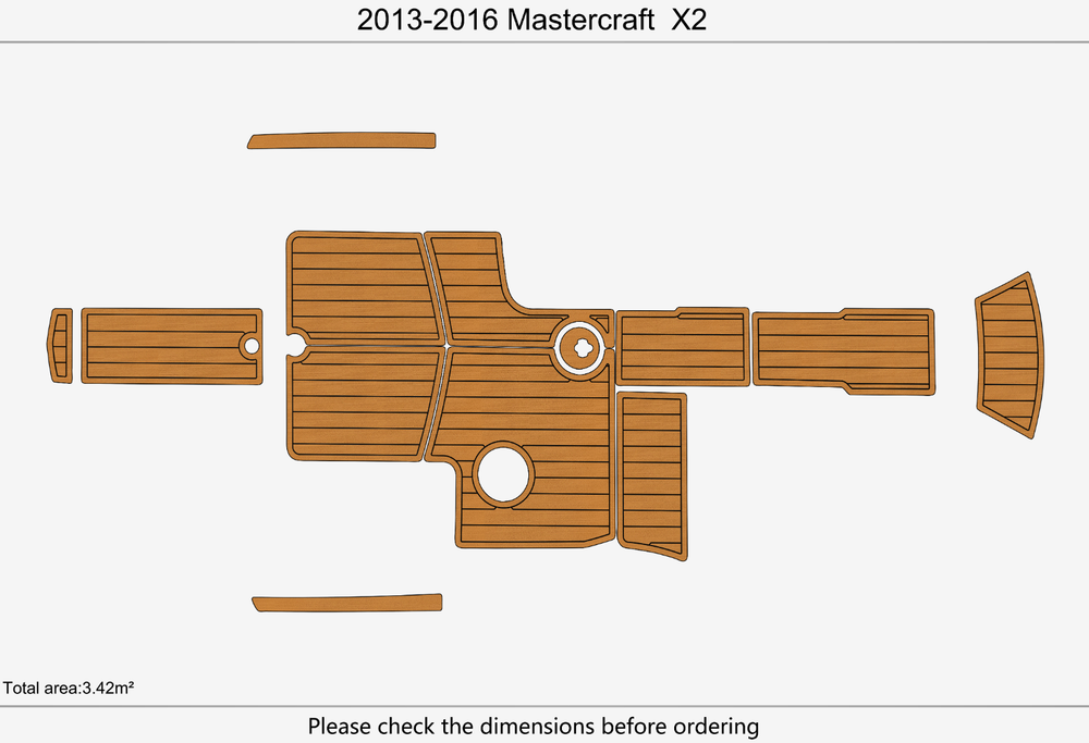 2013-2016 Mastercraft X2 Anti-slip Custom EVA faux teak marine deck flooring
