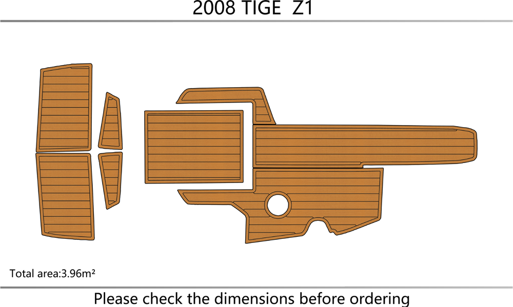 2008 TIGE Z1 Cockpit Swim platform 1/4"6mm EVA foam faux MAT floor