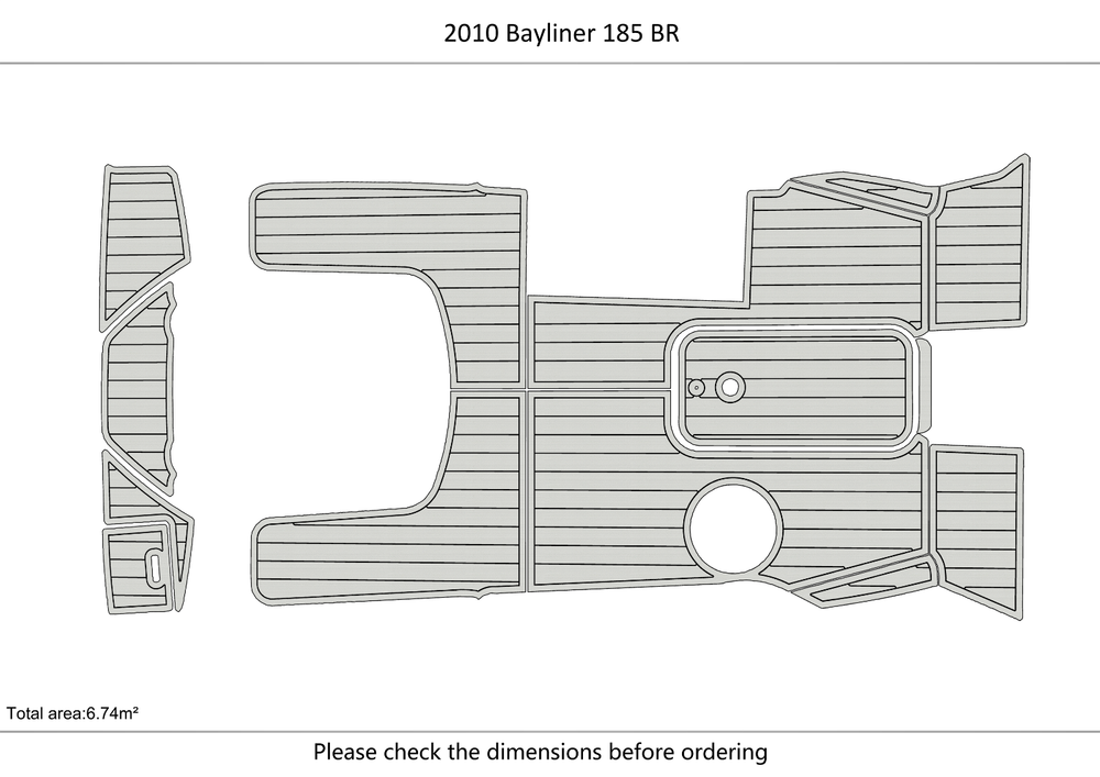 2010 Bayliner 185 BR Anti-slip mat Custom EVA marine deck flooring