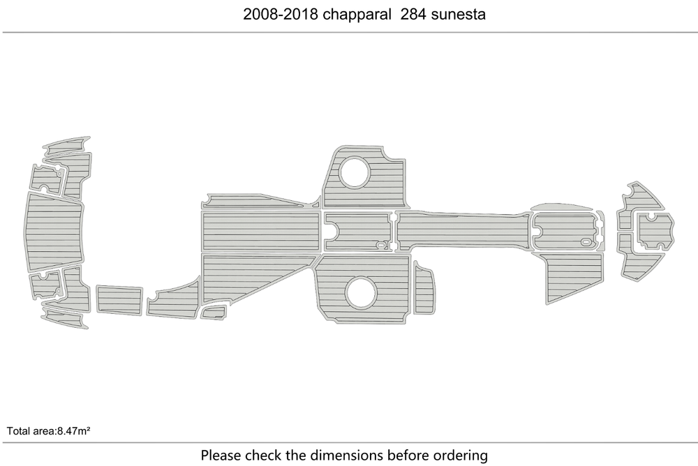 2008-2018 Chparral 284 sunesta Cockpit Swim platform 1/4" 6mm EVA faux Floor