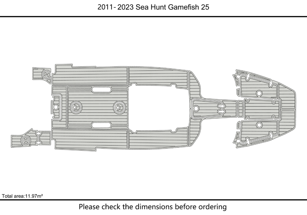 2023 SEA HUNT 25 Gamefish Cockpit Swim platform 1/4"6mm EVA Foam faux floor