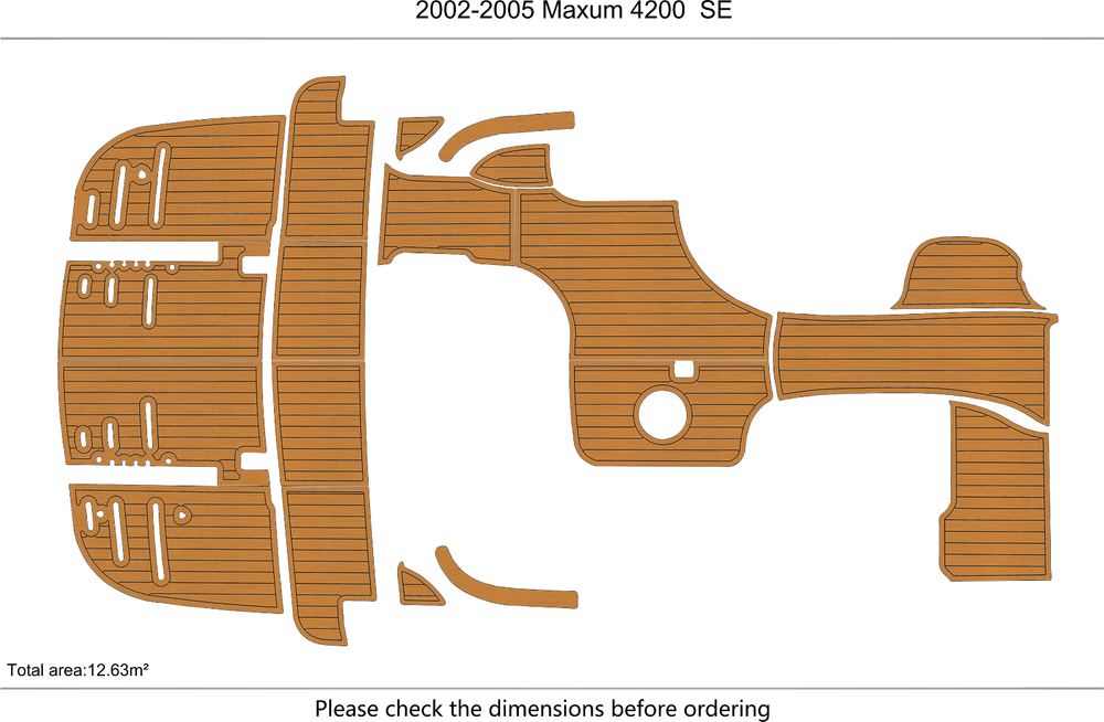 2002-2003 Maxum 4200 Cockpit Swim platform 1/4"6mm EVA Faux foam Teak Mat floor