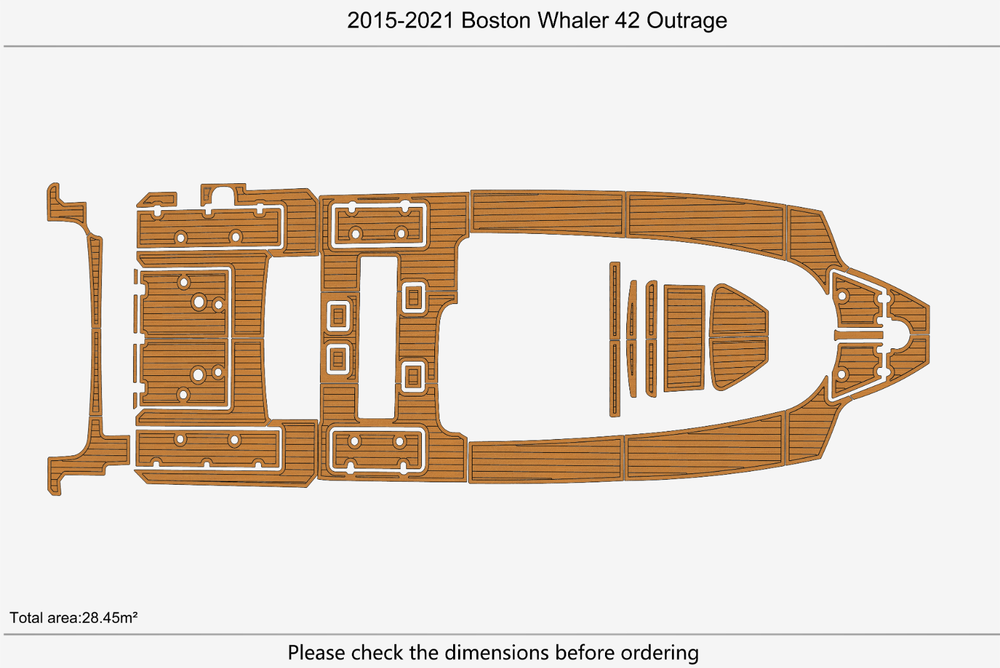 2015-2021 Boston Whaler 42 Outrage Anti-slip Custom EVA marine deck flooring