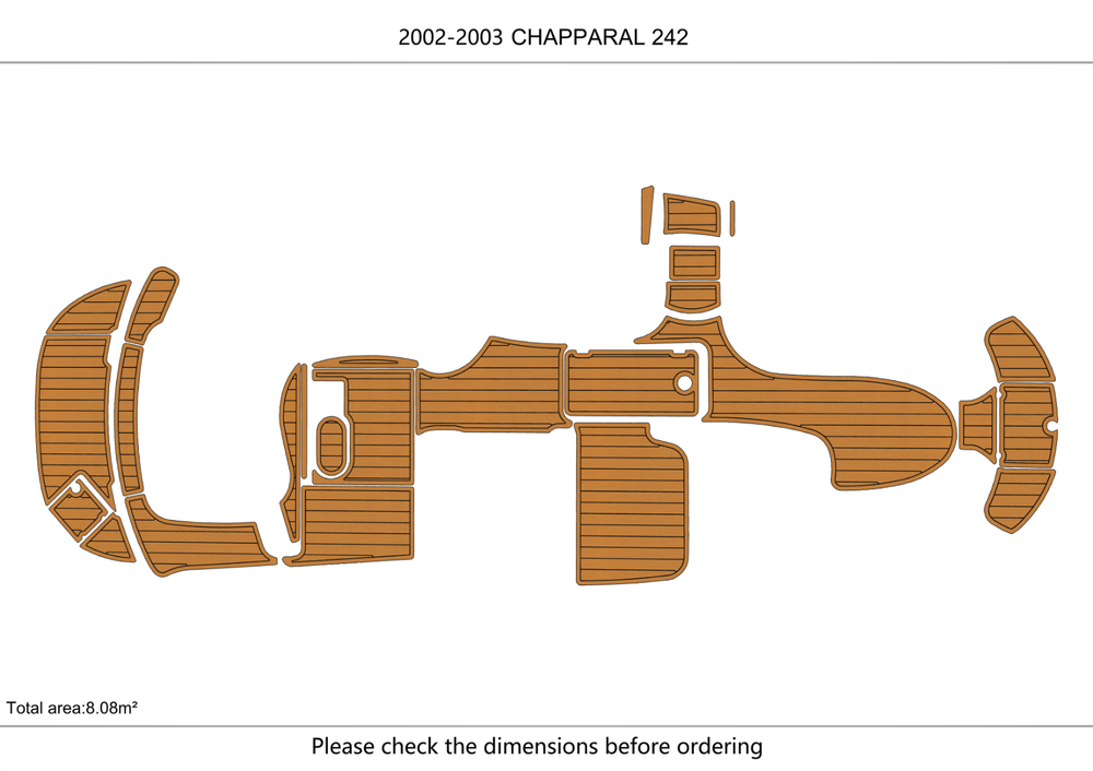 2002-2003 Chappara 242 Cockpit Swim Platform Pads 1/4" 6mm EVA decking floor