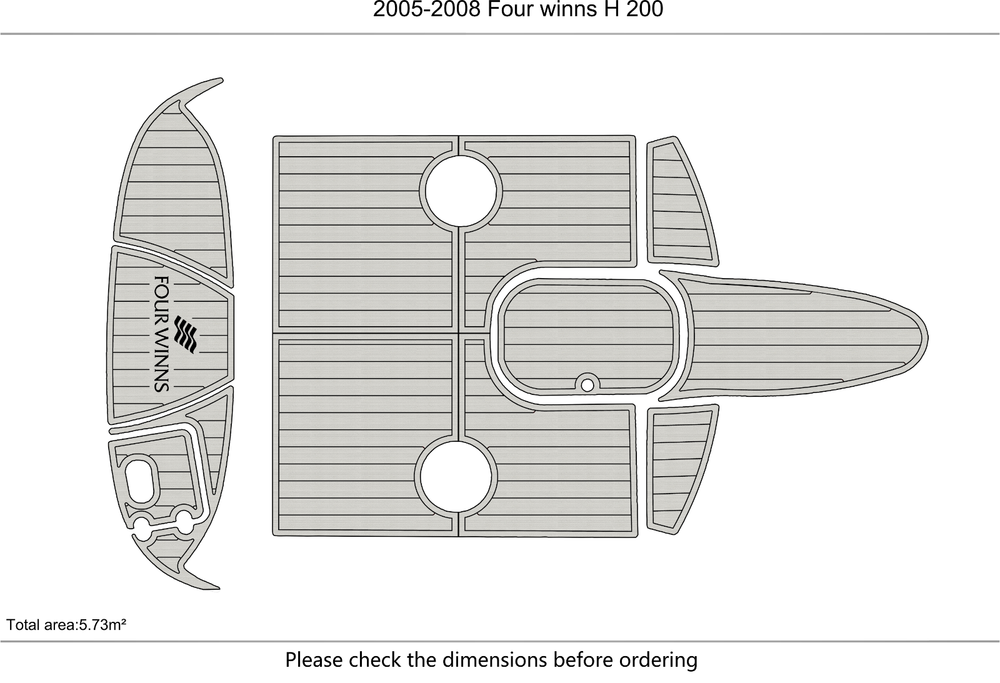 2005-2008 Four winns H 200 cockpit Swim platform 1/4" 6mm EVA Foam floor