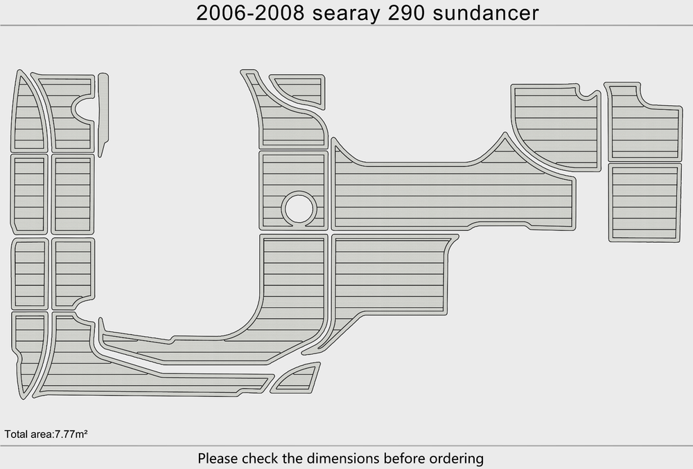 2007-2008 Sea Ray 290 Sundancer Cockpit Swim platform 1/4" 6mm EVA faux Floor