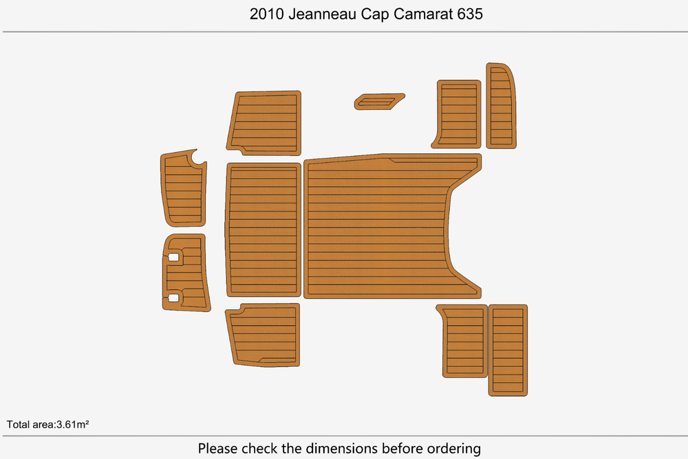 2010 Jeanneau Cap Camarat 635 Marine teak deck EVA Foam Boat flooring