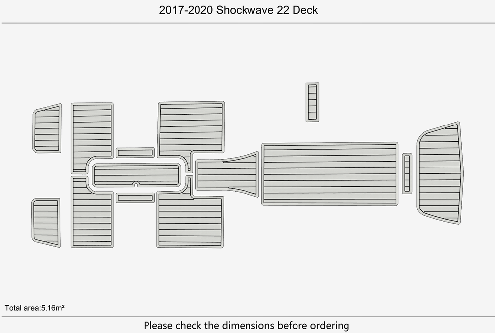 2017-2020 Shockwave 22 Deck Marine teak deck seadek EVA Foam Boat flooring