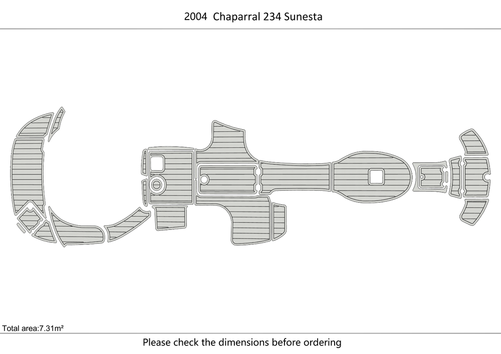 2007 Chaparral 234 Sunesta Anti-slip mat Custom EVA teak marine deck flooring
