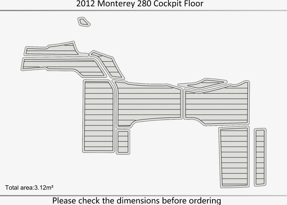 2005 Monterey 228 SI Anti-slip mat Custom EVA faux teak marine deck flooring