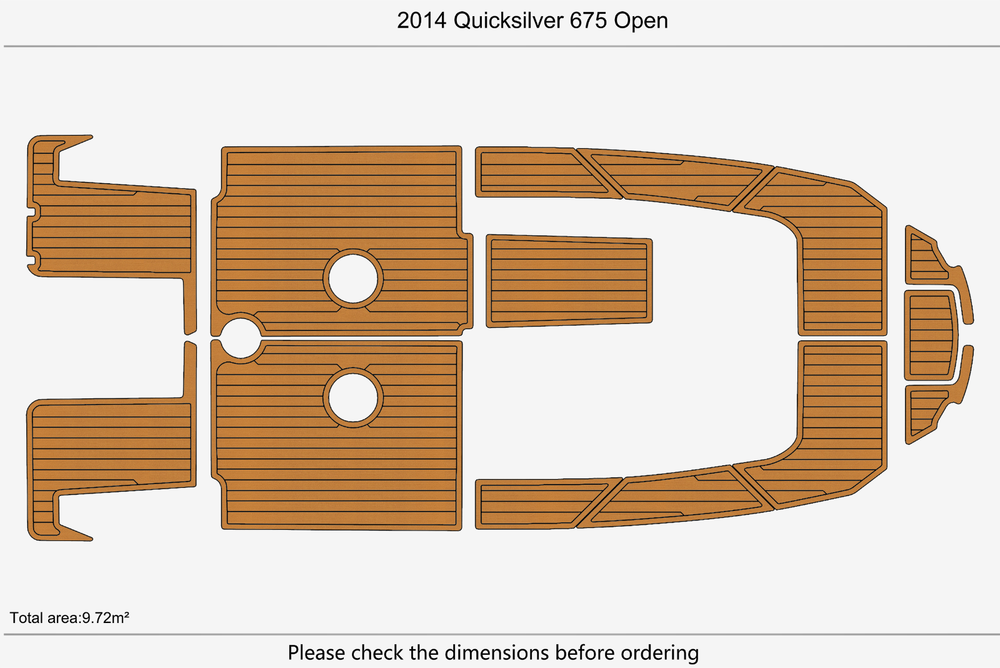 2014 Quicksilver 675 Open Marine teak deck EVA Foam Boat flooring