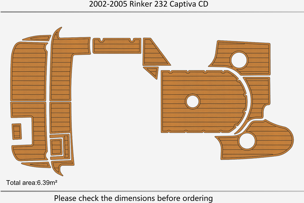 2002-2005 Rinker 232 Captiva CD CockpitSwim Platform 1/4"6mm EVA foam faux floor