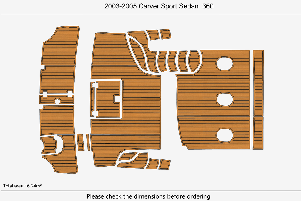 2003-2005 Carver 360 Sport Sedan Cockpit Swim platform 1/4"6mm EVA Foam floor