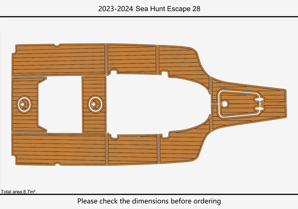 2023-2024 SEA HUNT 28 ESCAPE Cockpit 1/4"6mm EVA Foam FAUX MAT floor