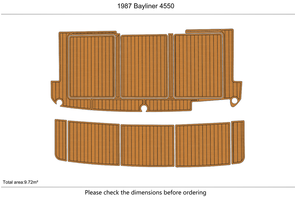 1985-1988 Bayliner 4550 Cockpit Swim platform 1/4"6mm EVA foam faux floor
