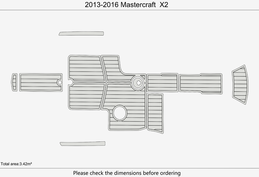 2013-2016 Mastercraft X2 Anti-slip Custom EVA faux teak marine deck flooring