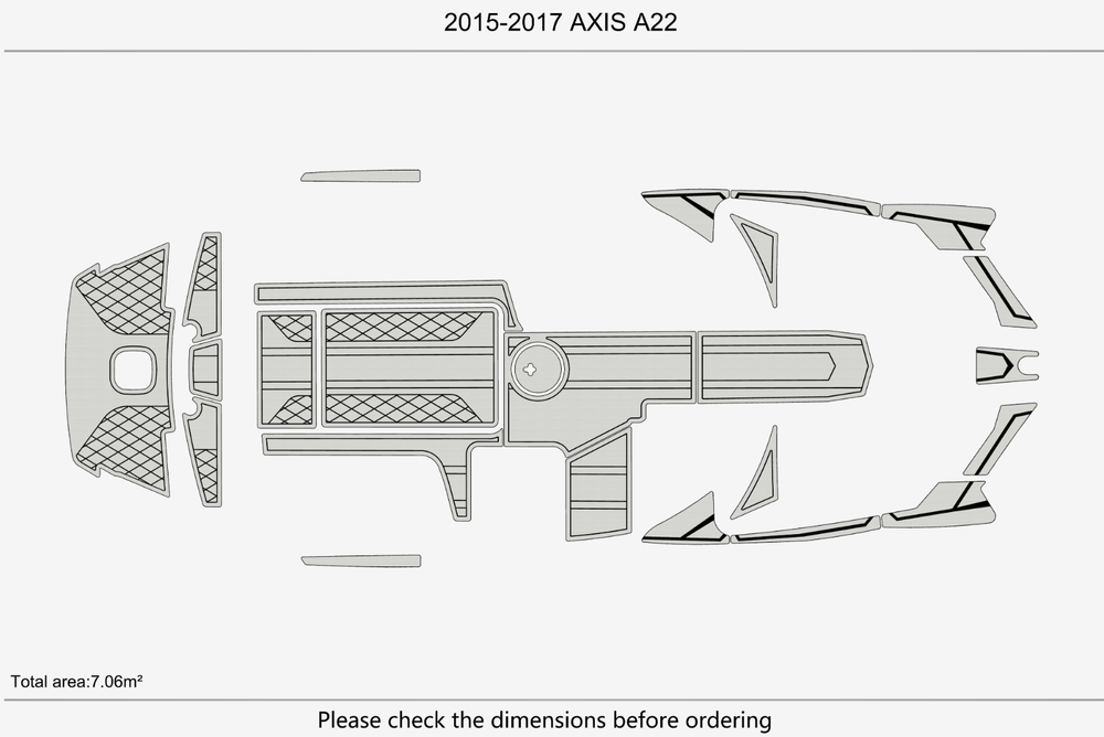 2015-2017 AXIS A22 Marine teak deck EVA Foam Boat flooring