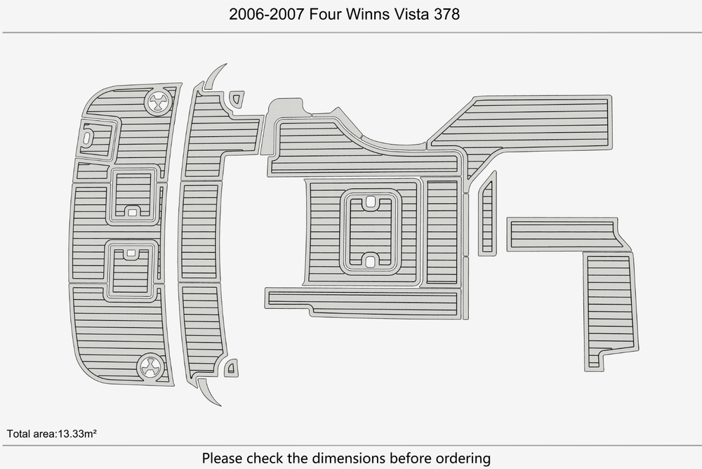 2006-2007 Four Winns 378 Vista Cockpit Swim platform 1/4"6mm EVA Foam floor