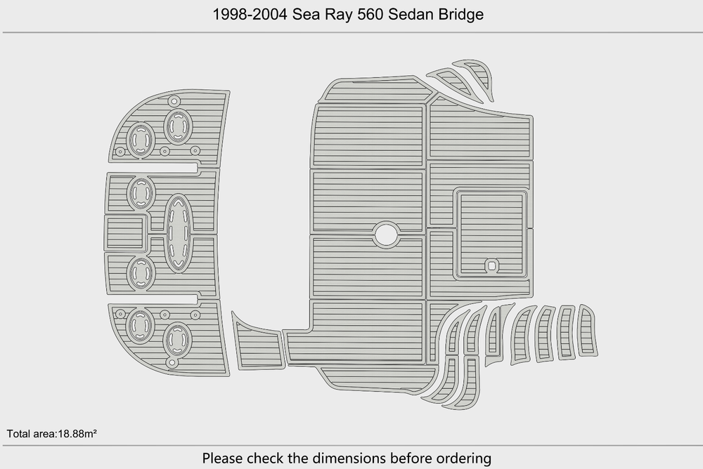 1998-2004 Sea Ray Sedan 560 Bridge Cockpit Swim platform 1/4"6mm EVA Foam floor