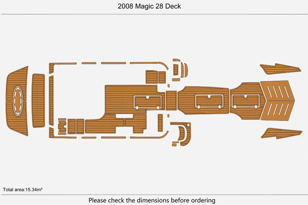 2008 Magic 28 Deck Anti-slip mat Custom EVA faux teak marine flooring