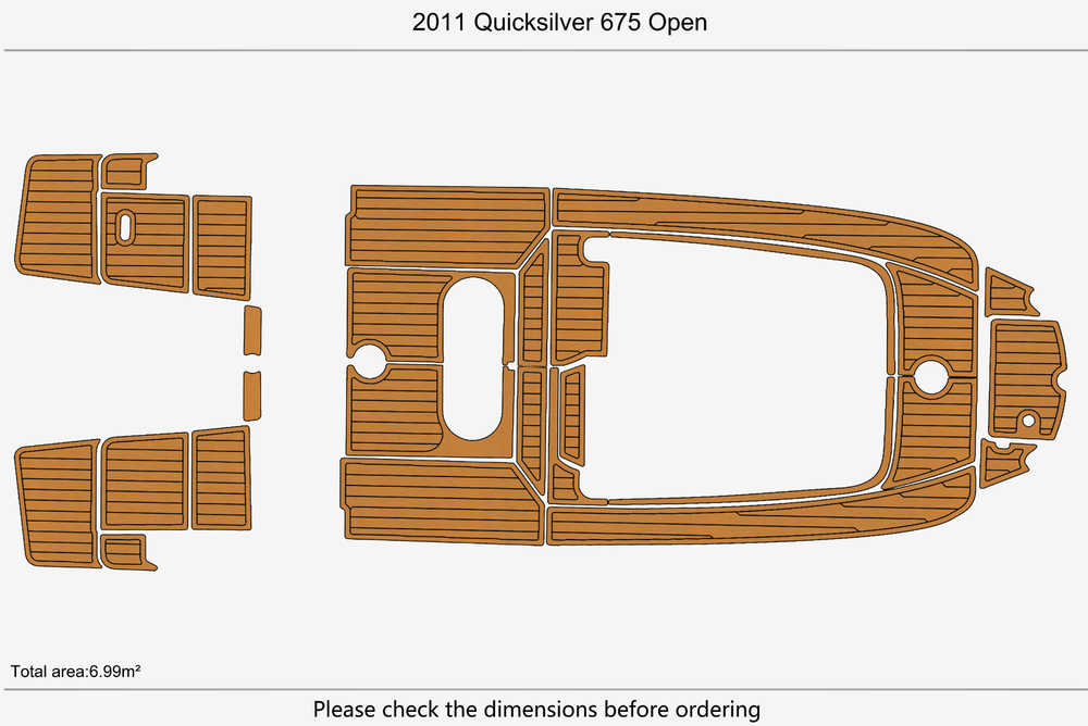 2011 Quicksilver 675 Open Marine teak deck EVA Foam Boat flooring