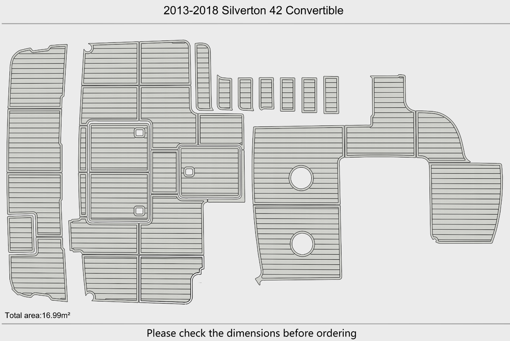 2013-2018 Silverton 43 Convertible Cockpit Swim platform 1/4"6mm EVA Foam floor