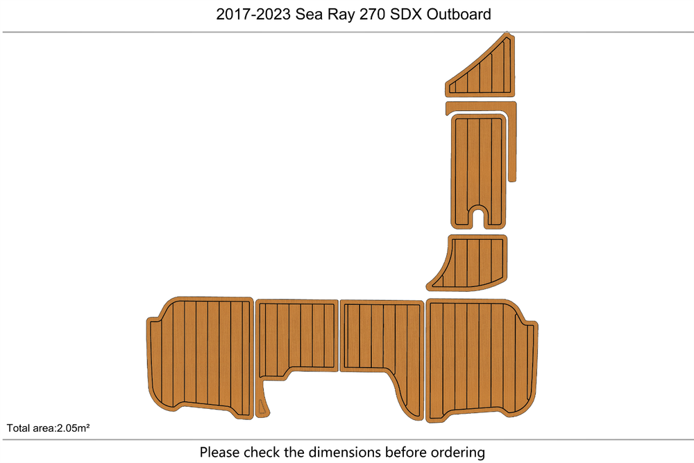 2017-2023 Sea Ray 270 SDX Outboard Swim platform 1/4"6mm EVA foam floor
