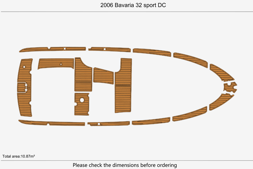 2006 Bavaria 32 sport DC Anti-slip mat Custom EVA faux teak marine flooring
