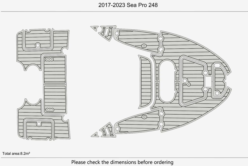 2017-2023 Sea Pro 248 Marine teak deck EVA Foam Boat flooring