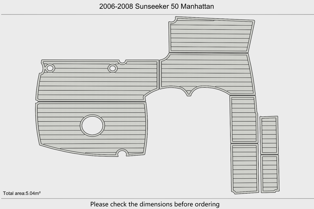 2006-2008 Sunseeker 50 Manhattan Cockpit 1/4"6mm EVA Foam floor