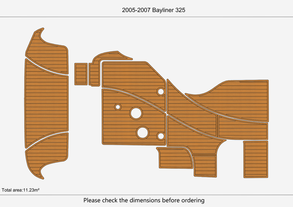 2008-2009 Bayliner 325 Cockpit Swim platform 1/4"6mm EVA foam faux mat floor