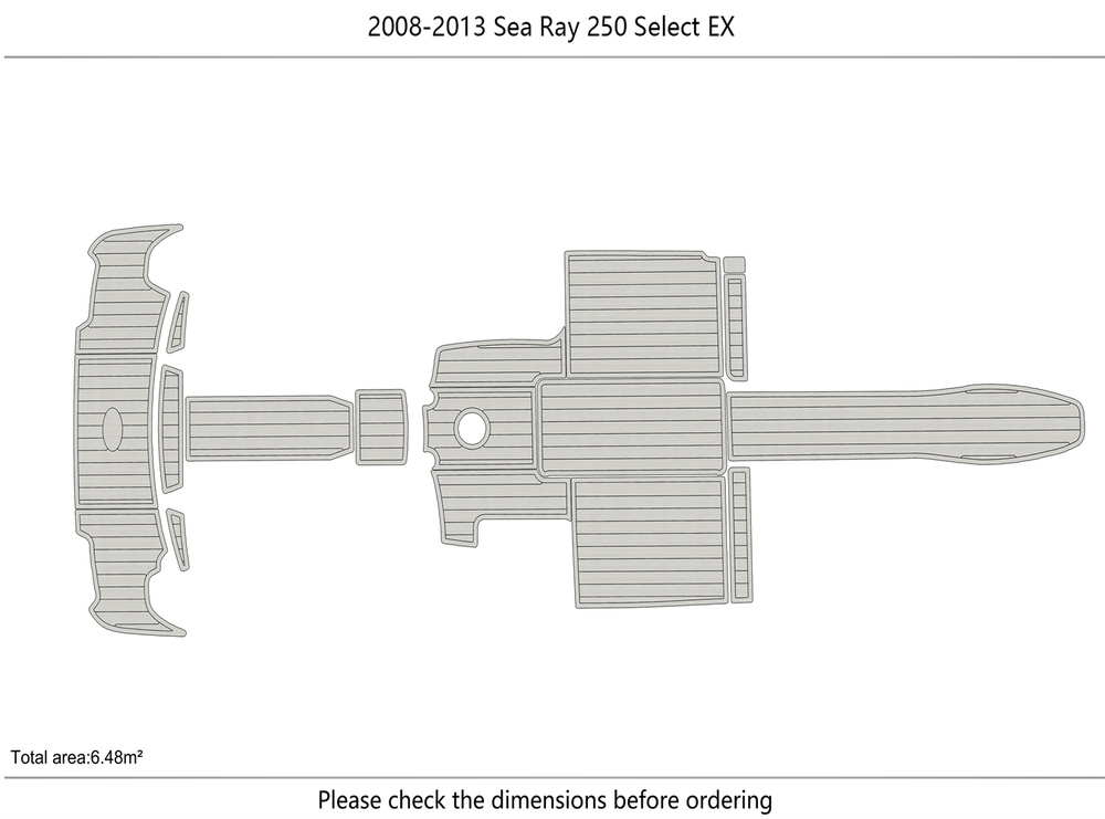 2008-2013 sea ray 250 select EX Cockpit Swim platform 1/4"6mm EVA foam floor
