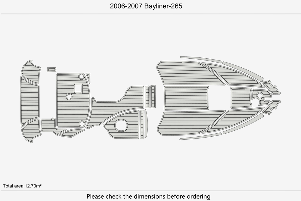 2006-2007 Bayliner 265 Anti-slip mat Custom EVA marine deck flooring