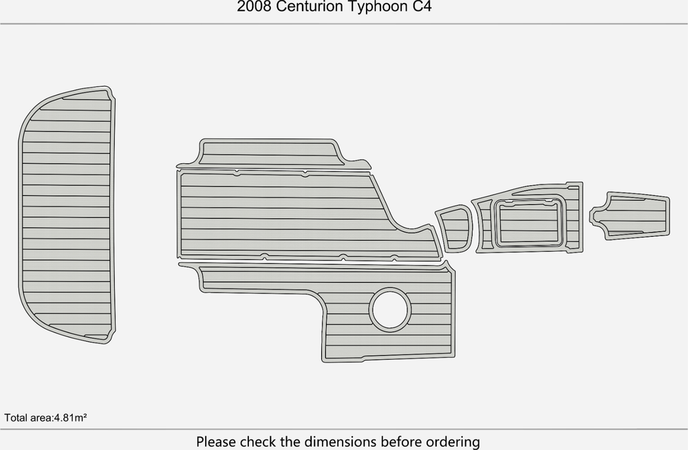 2008 Centurion Typhoon C4 Anti-slip Custom EVA teak marine deck flooring