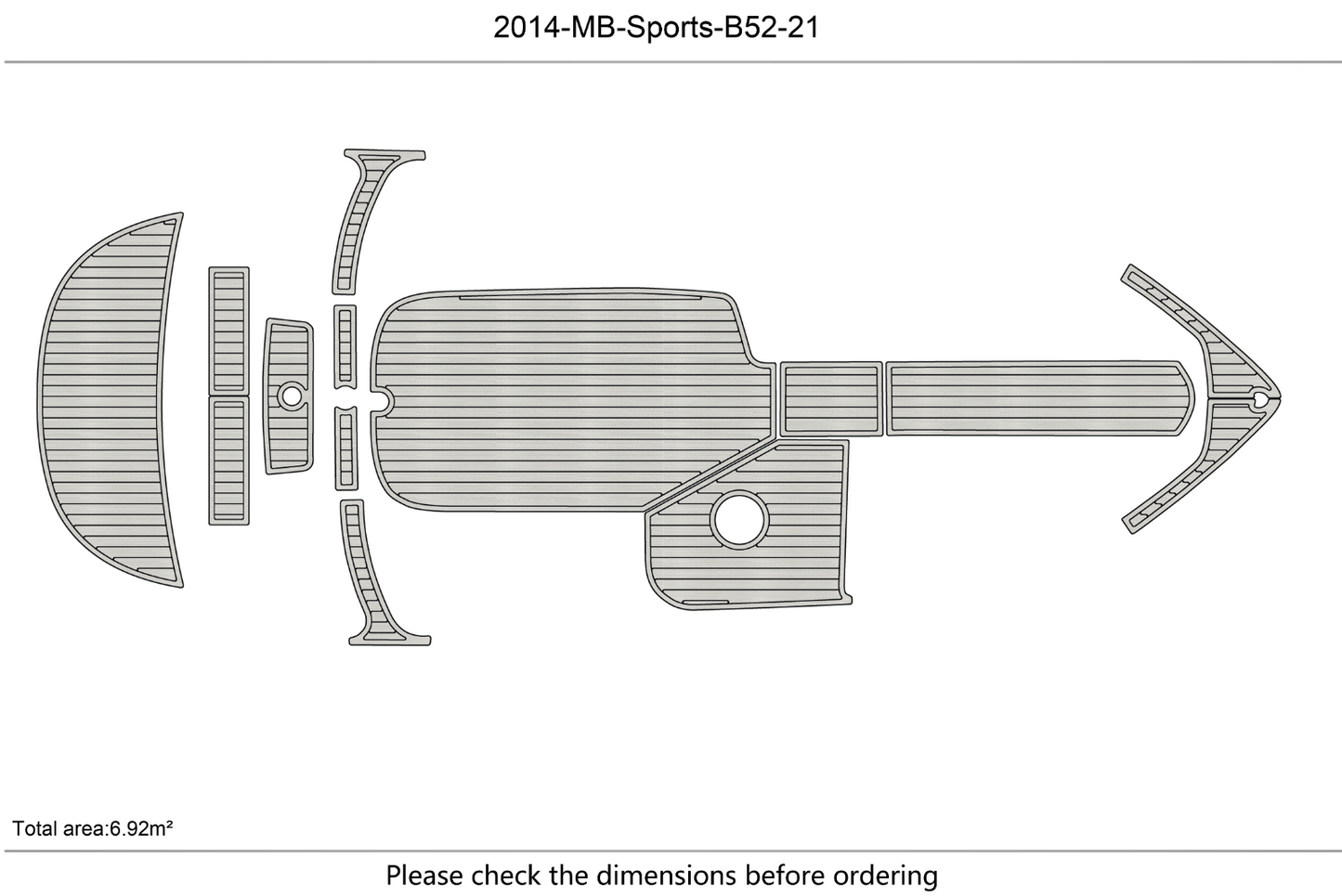 2014 MB Sports B52 21 Cockpit Swim platform 1/4" 6mm EVA Foam Faux floor