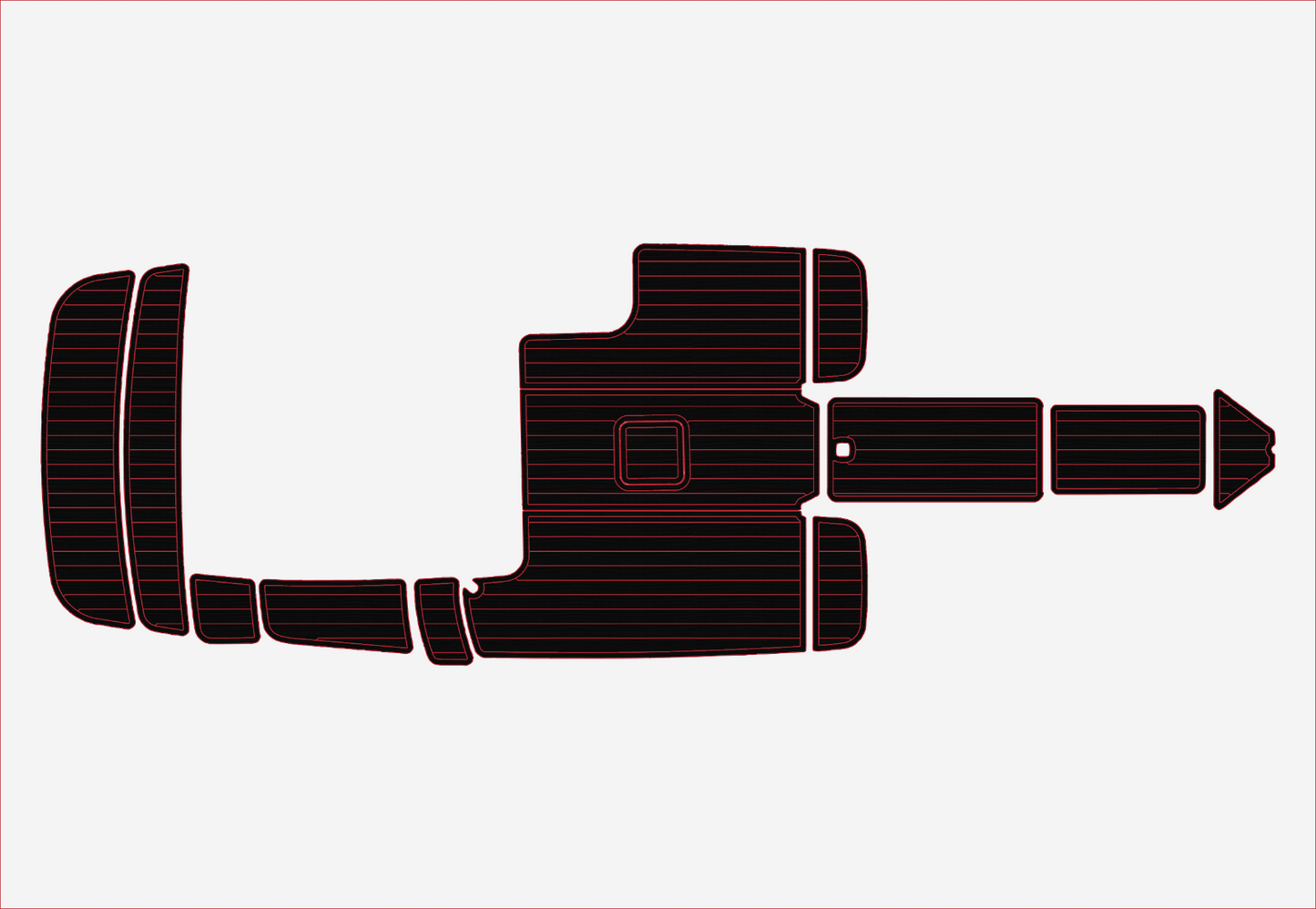 2008- 2010 cobalt 222 Cockpit Swim platform bow 1/4"6mm EVA foam faux mat floor