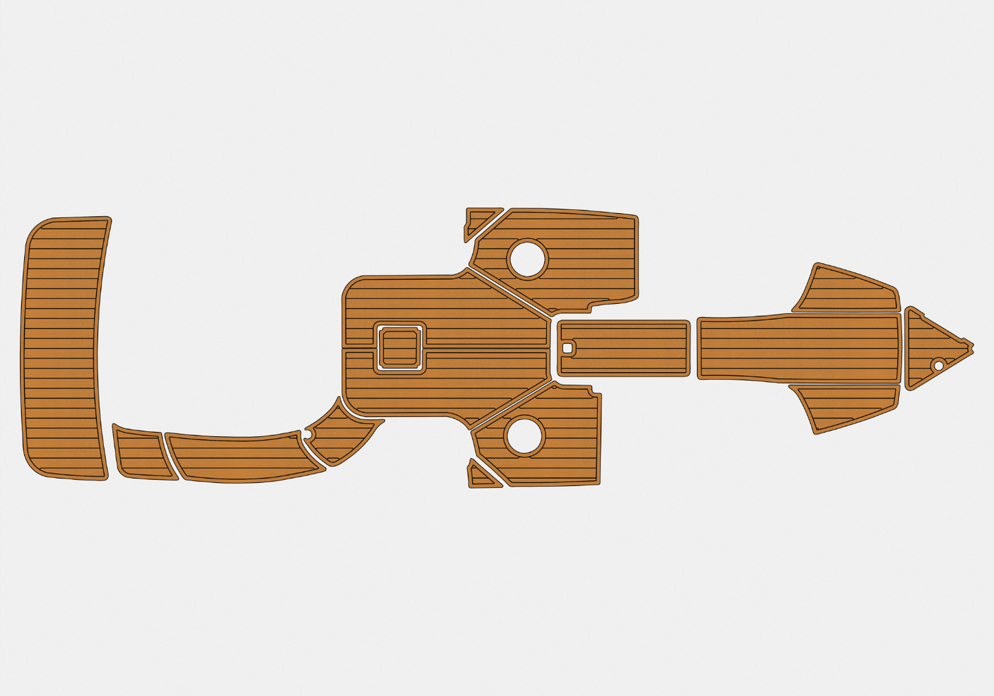 2007-2010 Cobalt 242 Cockpit Swim Platform bow 1/4" 6mm EVA Teak Deck floor