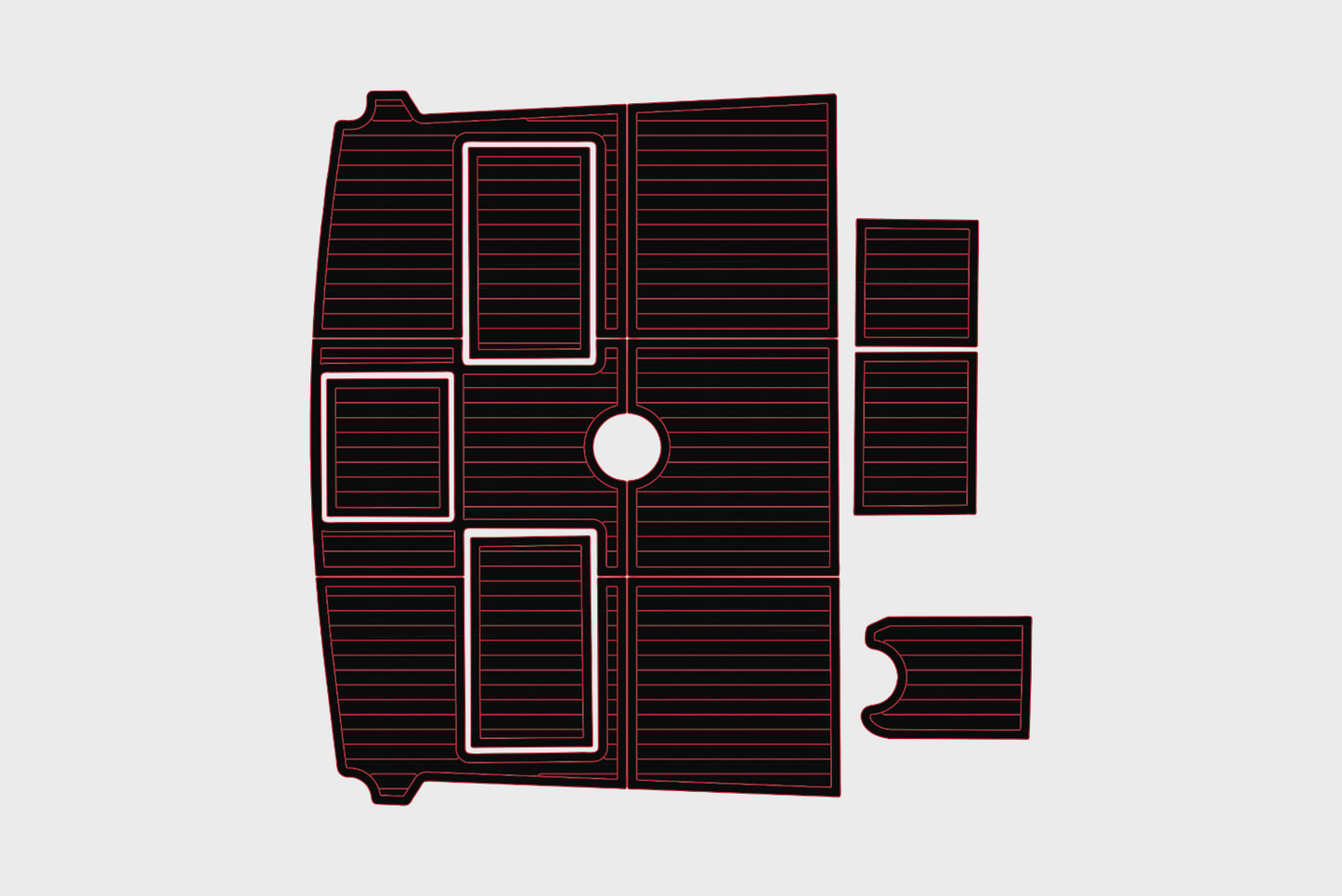 1989-1991 Buddy Davis 47 SF Cockpit 1/4"6mm EVA Foam carpet marine floor