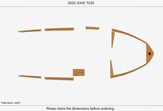 2022 Axis T220 1/4" 6mm EVA Faux Teak Decking