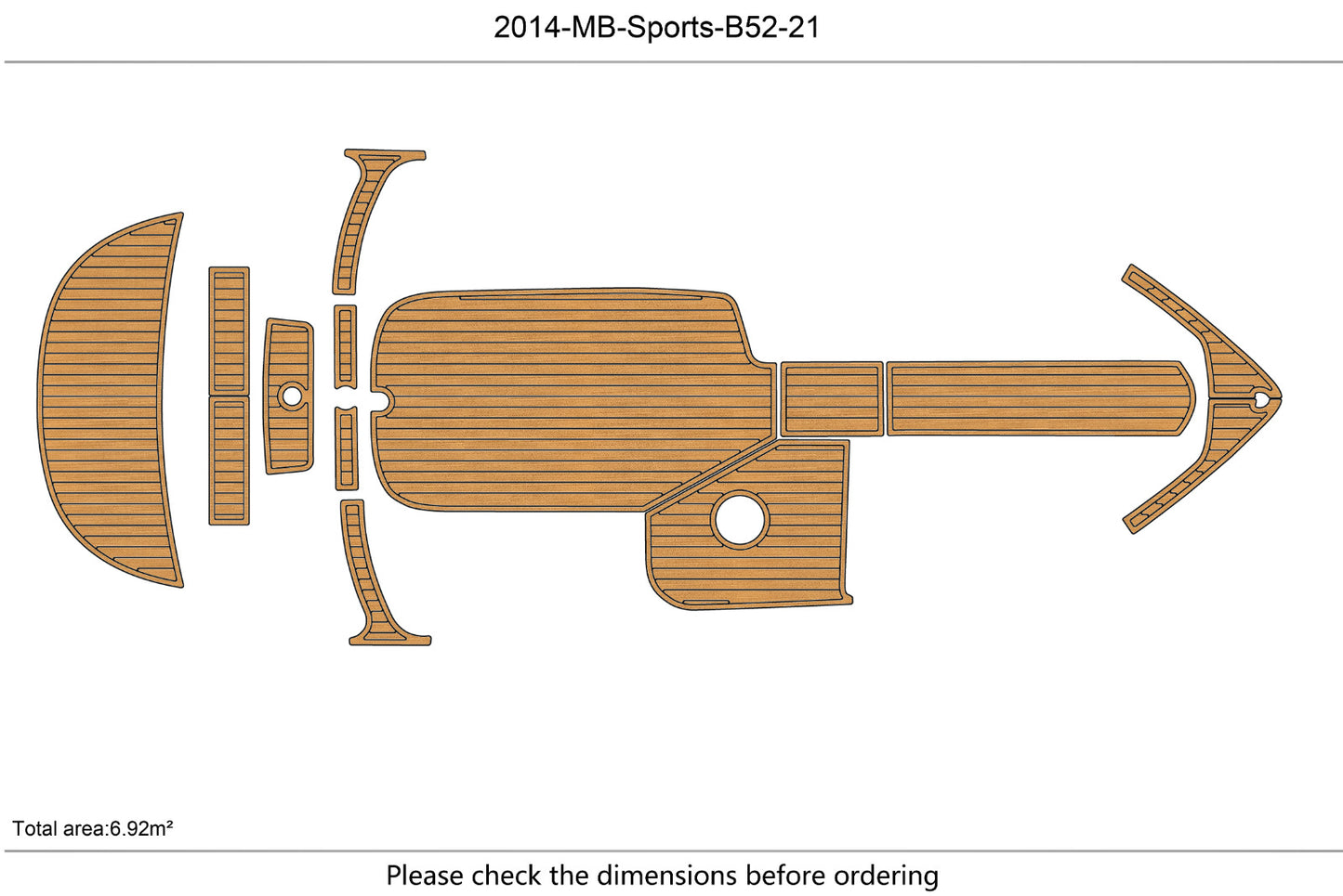 2014 MB Sports B52 21 Cockpit Swim platform 1/4" 6mm EVA Foam Faux floor