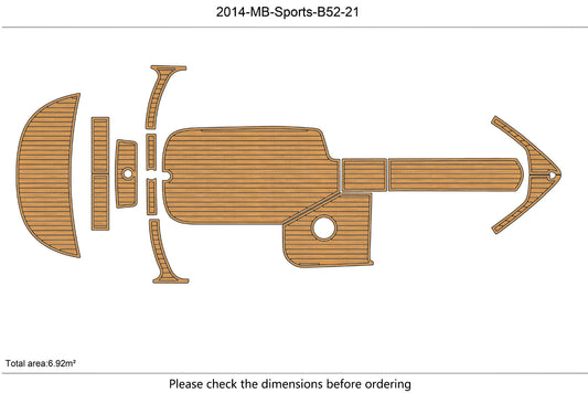 2014 MB Sports B52 21 Cockpit Swim platform 1/4" 6mm EVA Foam Faux floor